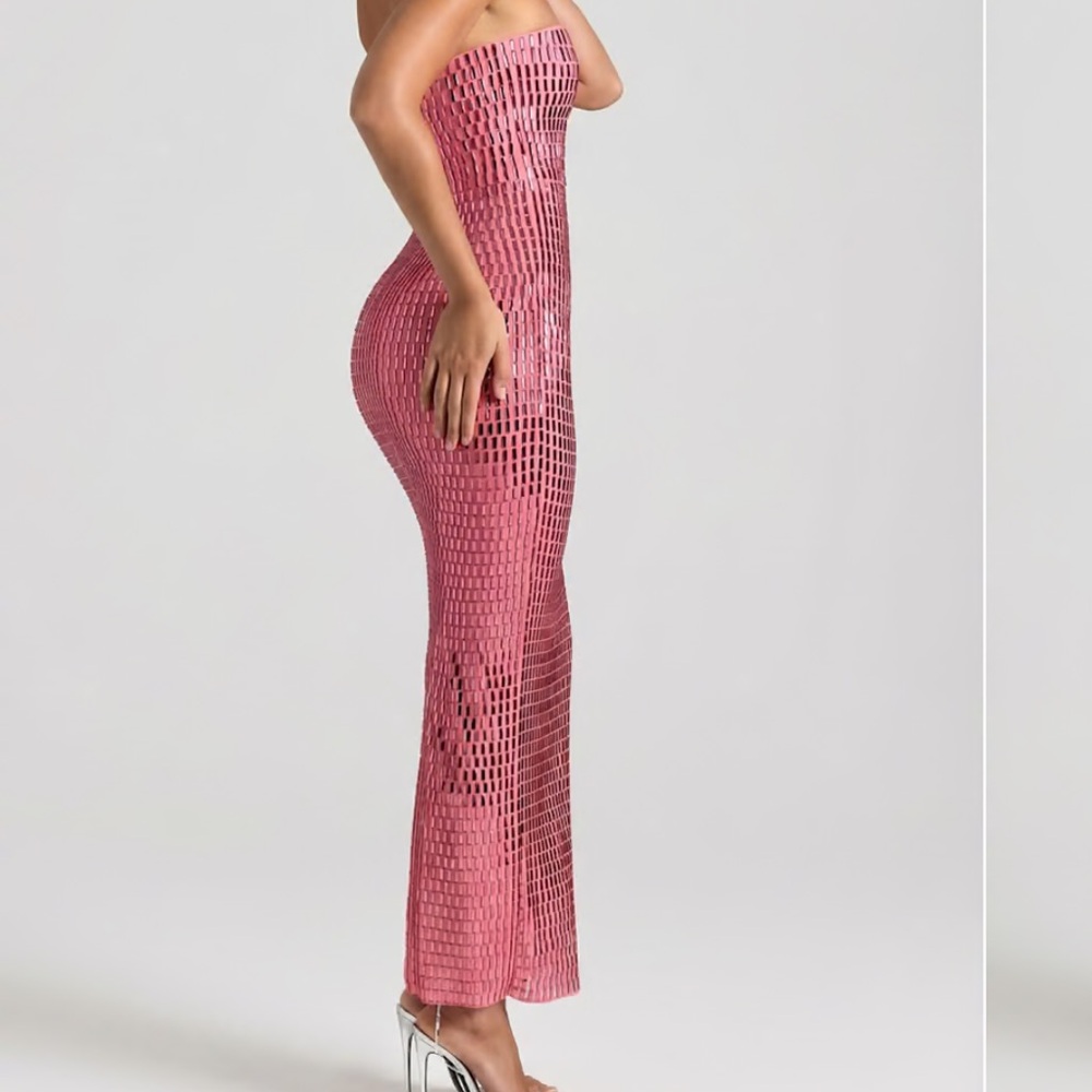 Oh Polly Amaya Dress in Watermelon Pink - Picture 7 of 8